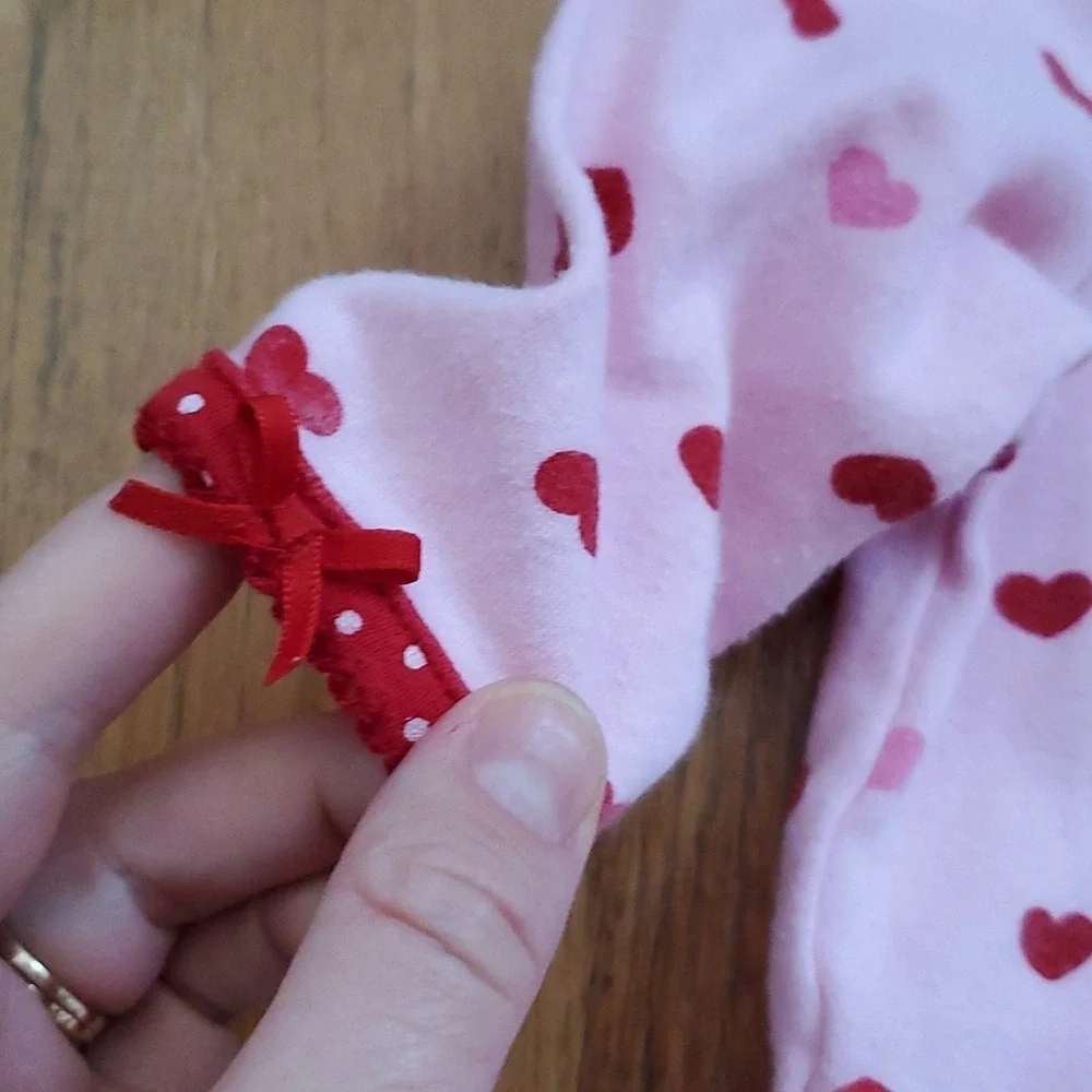 Circo Girls Pink polka Dot Mom Footie and Carters‎ Pink Heart Footie 3M